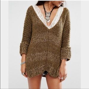 Free People oversized chunky knit sweater
